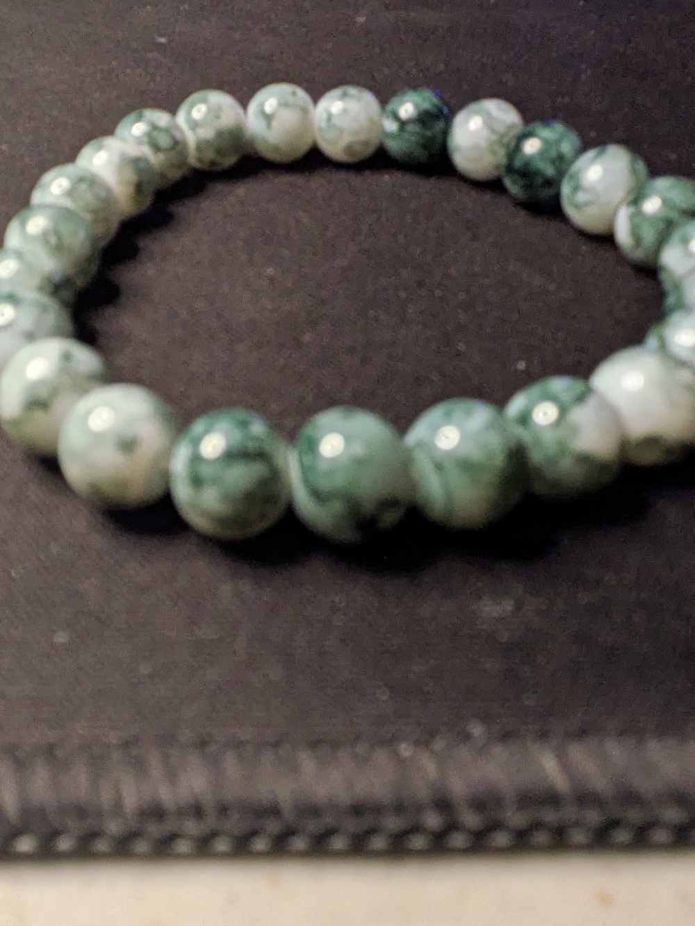 Green Beaded Stretch Bracelet - Women's Jewelry